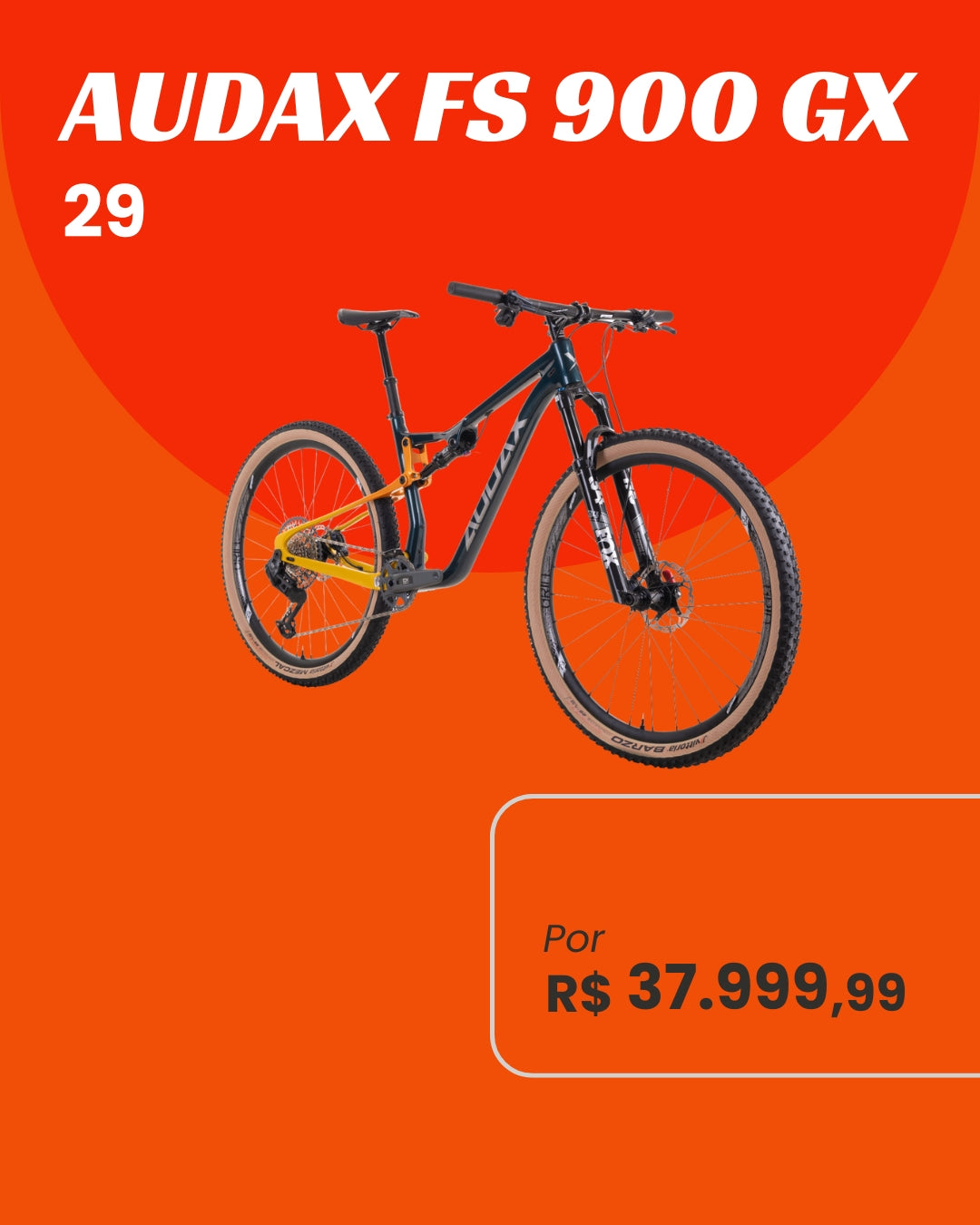 Bicicleta Audax FS 900 GX - Full Suspension Carbon SRAM GX 12V