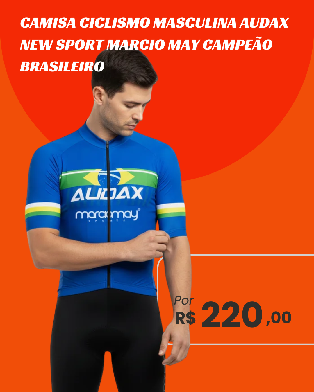 Camisa de Ciclismo Márcio May New Sport Audax Edition - Proteção UV 50+