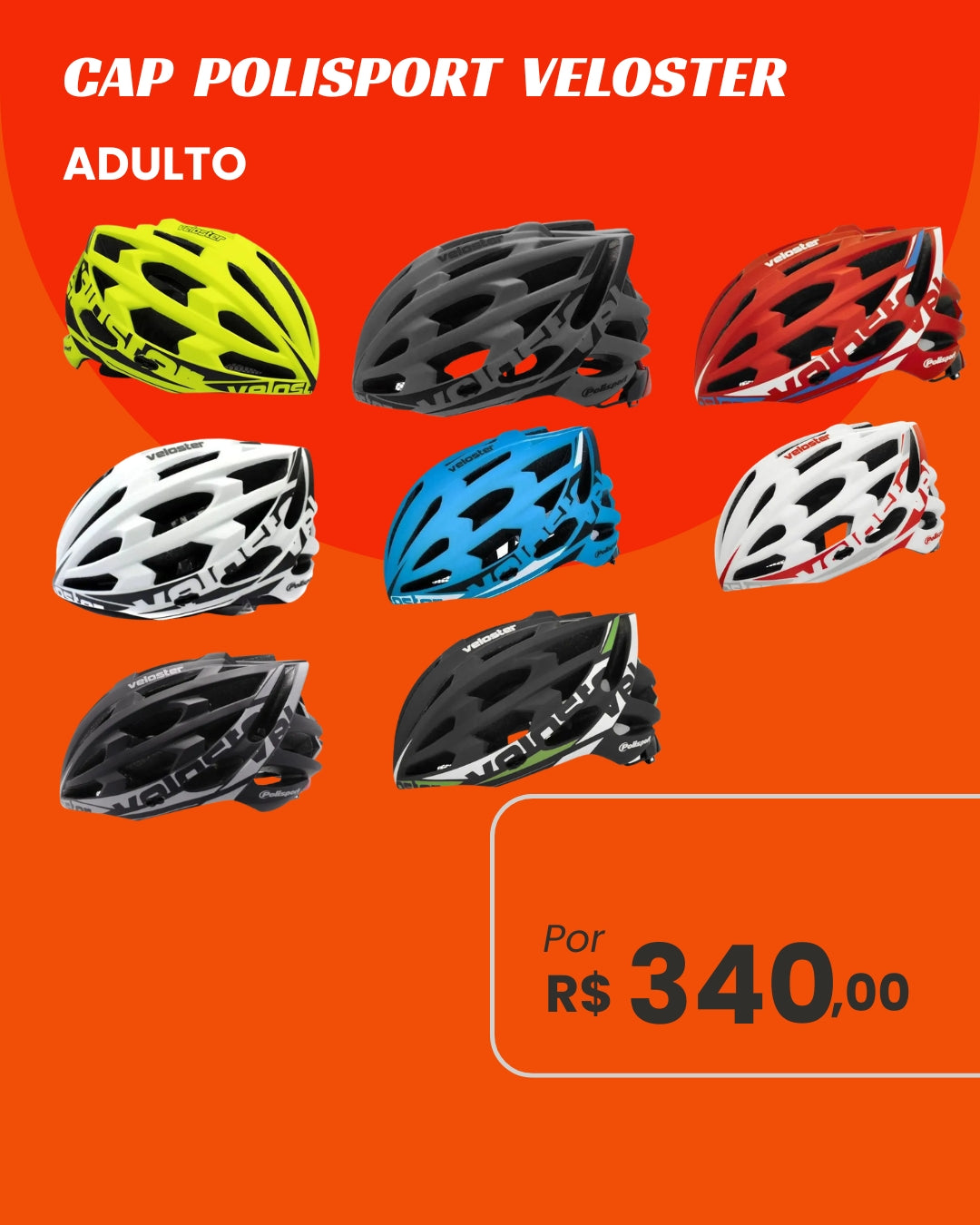 Capacete Polisport Veloster Adulto - Alta Performance e Ventilação Superior