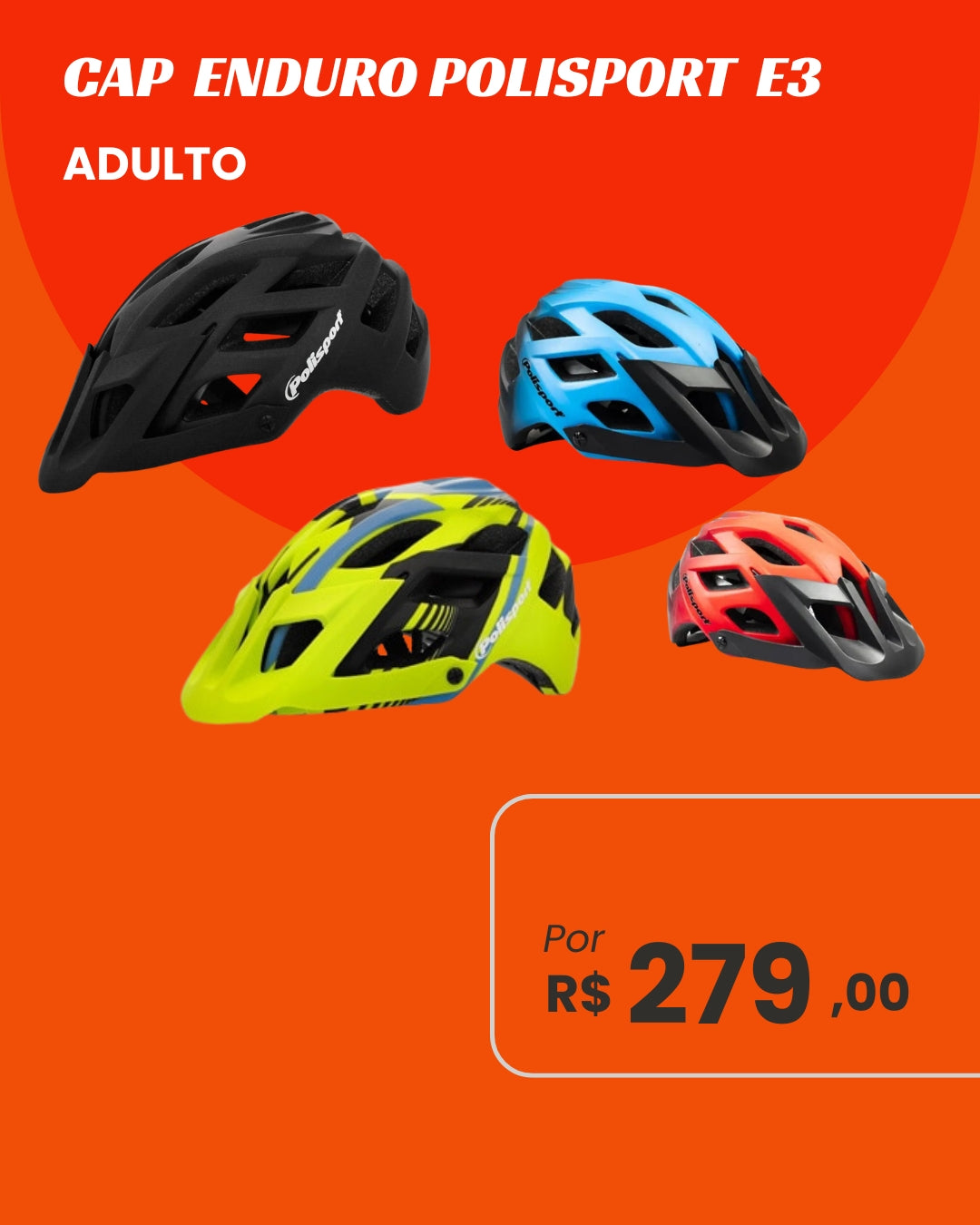 Capacete Enduro Polisport E3 Adulto - Proteção Reforçada para MTB