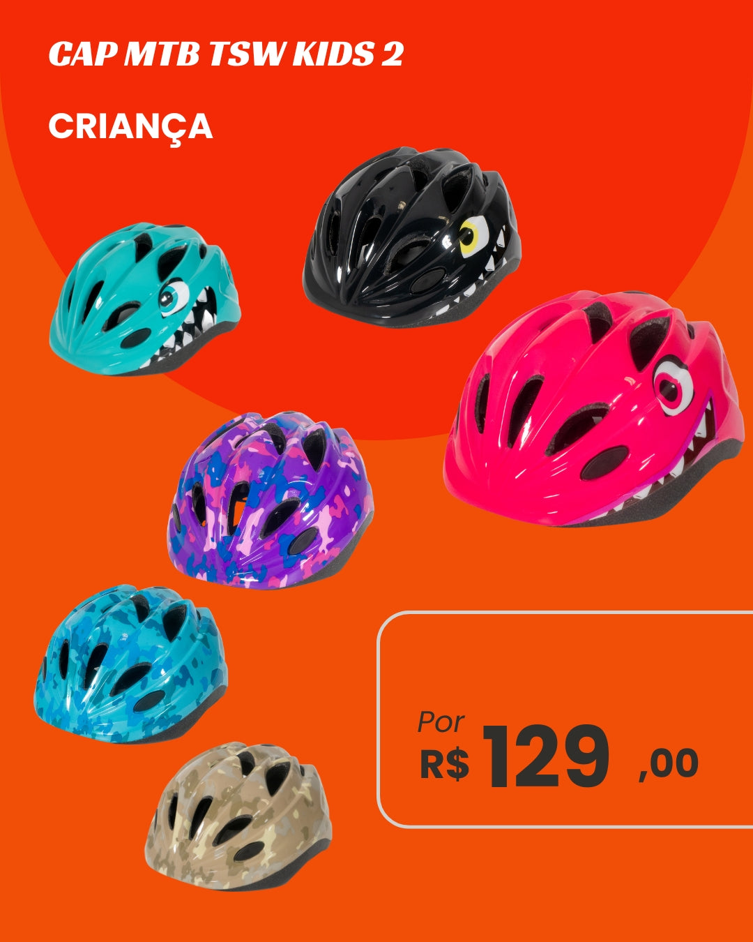 Capacete TSW Kids 2 Infantil - Proteção Leve e Ajustável