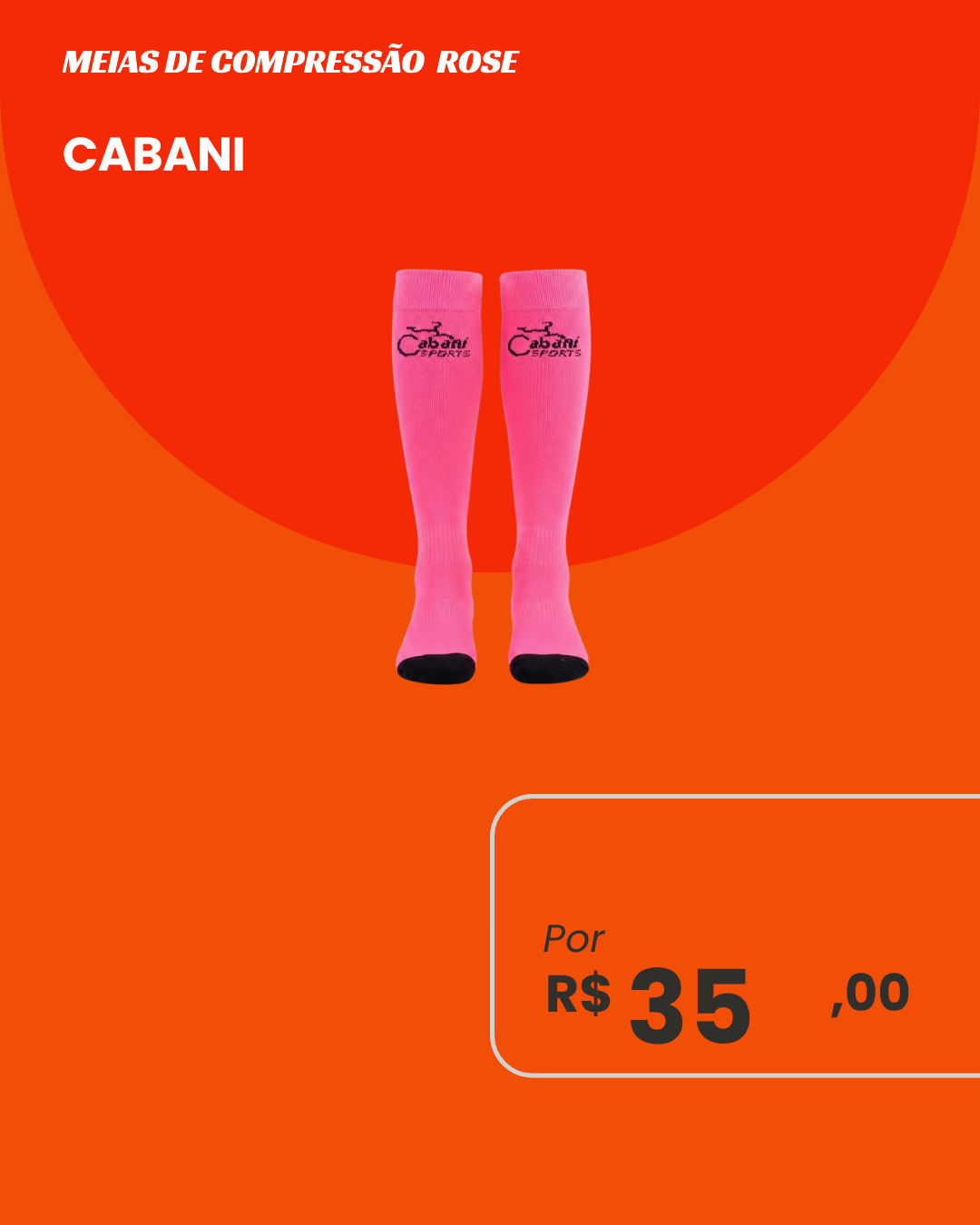 Meia de Compressão Cabani Rose Rosa e Preta - Par frontal