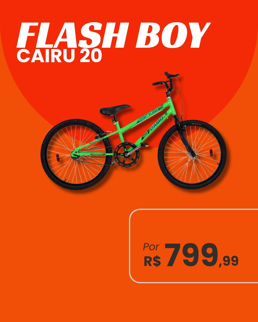 Bicicleta Flash Boy Cairu Aro 20 Infantil
