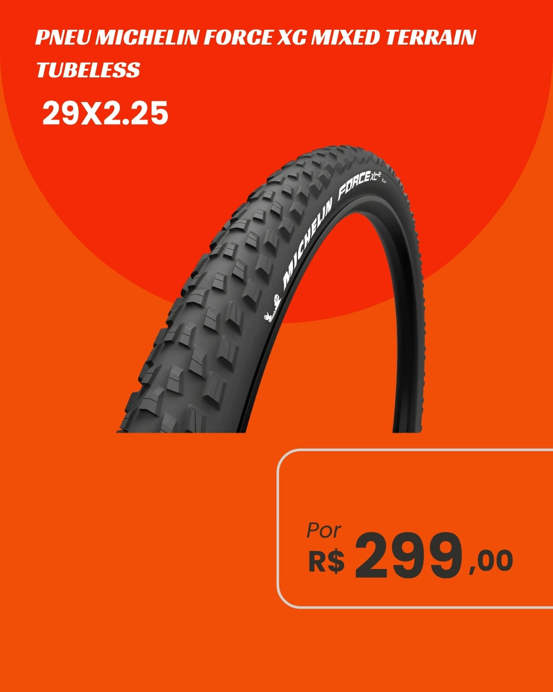 Pneu Michelin Force XC2 29x2.25 - Mixed Terrain Tubeless Ready