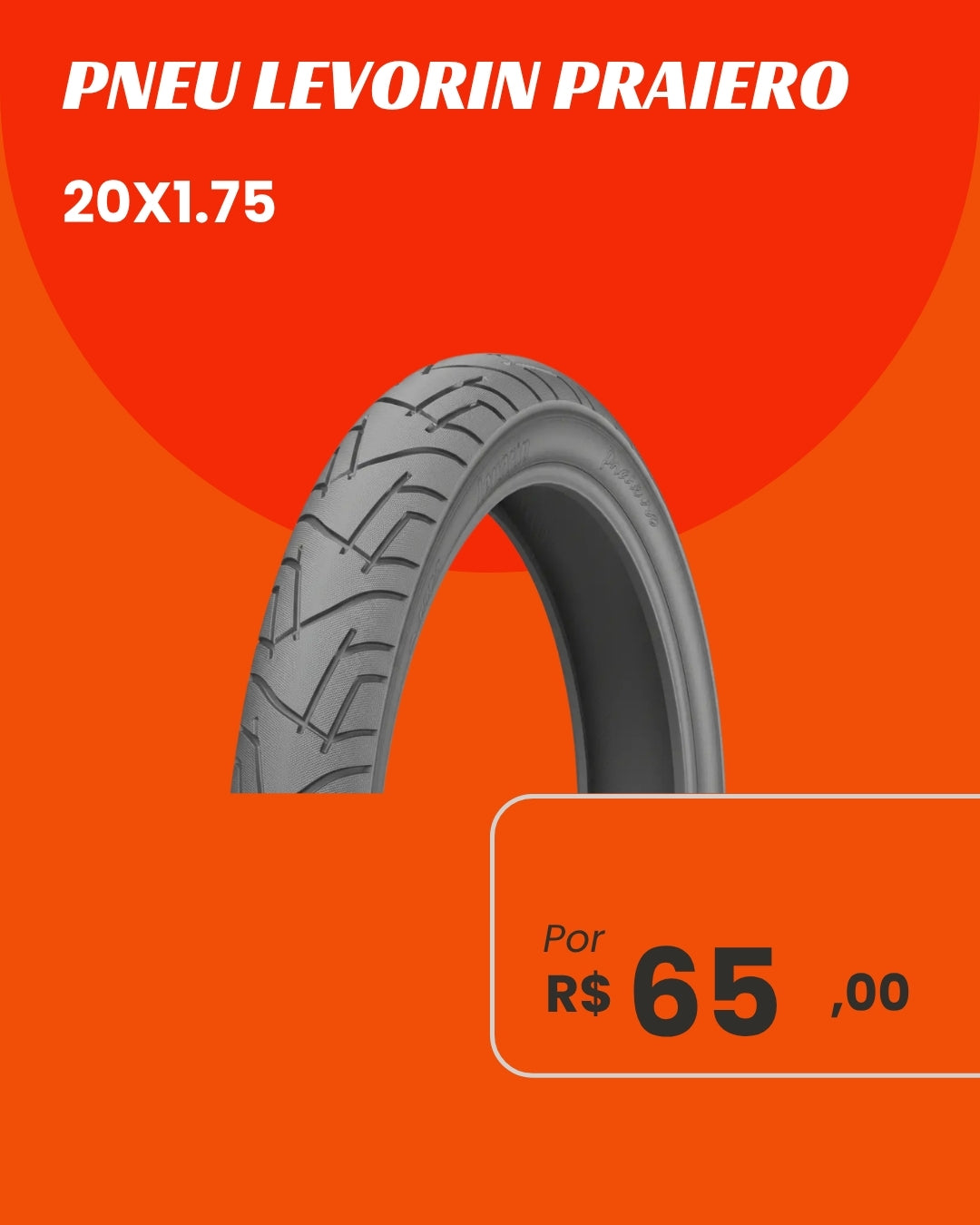 Pneu Levorin Praeiro 20x1.75 - Durabilidade e Conforto para o Dia a Dia