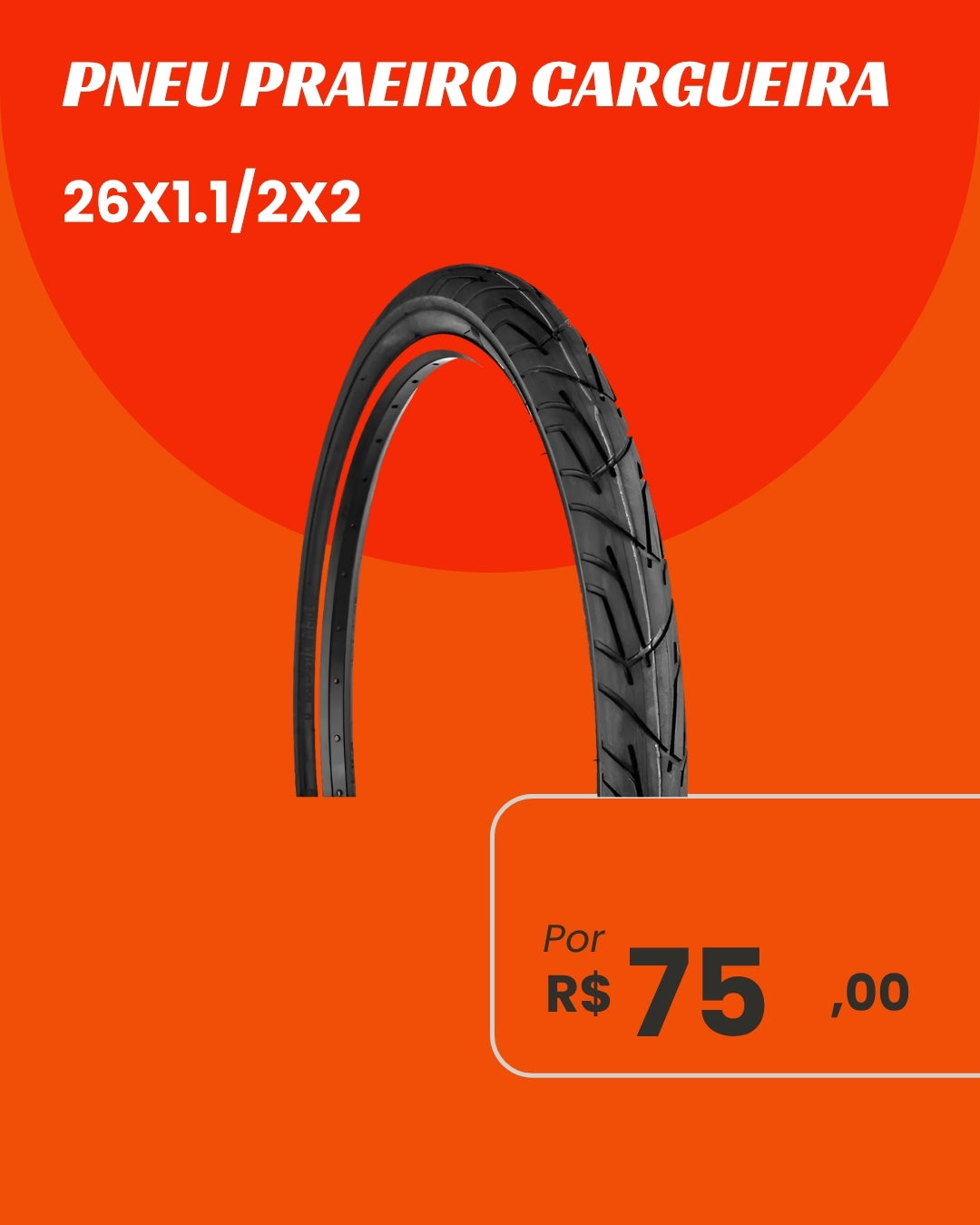 Pneu Levorin Praeiro Cargueira 26x1.90 - Alta Resistência e Carga