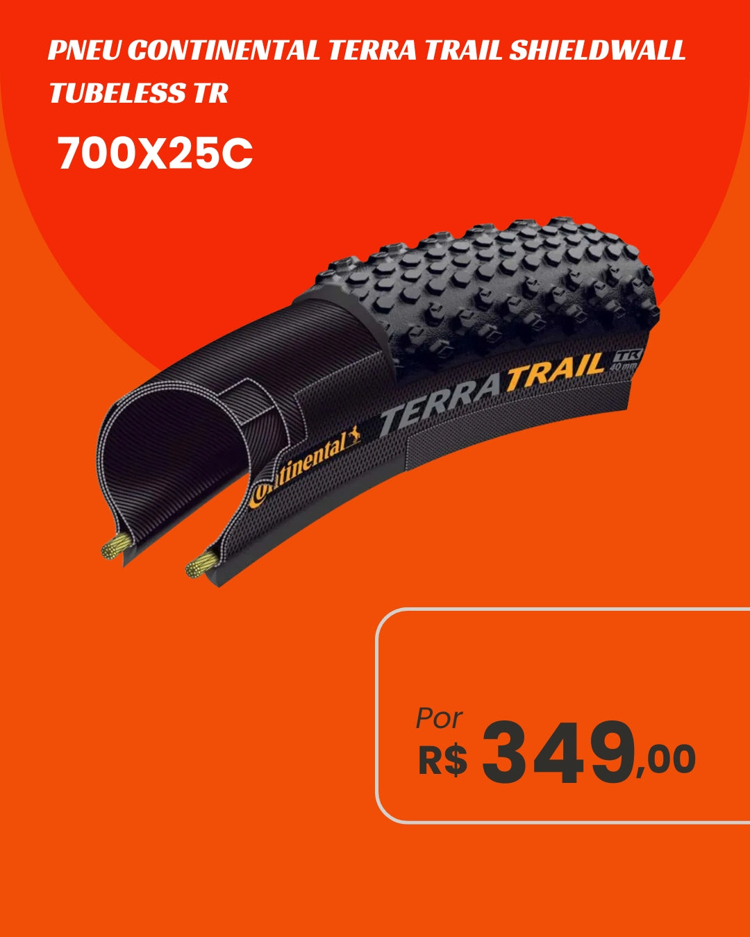 Pneu Continental Terra Trail ShieldWall 700x25C - Tubeless Ready