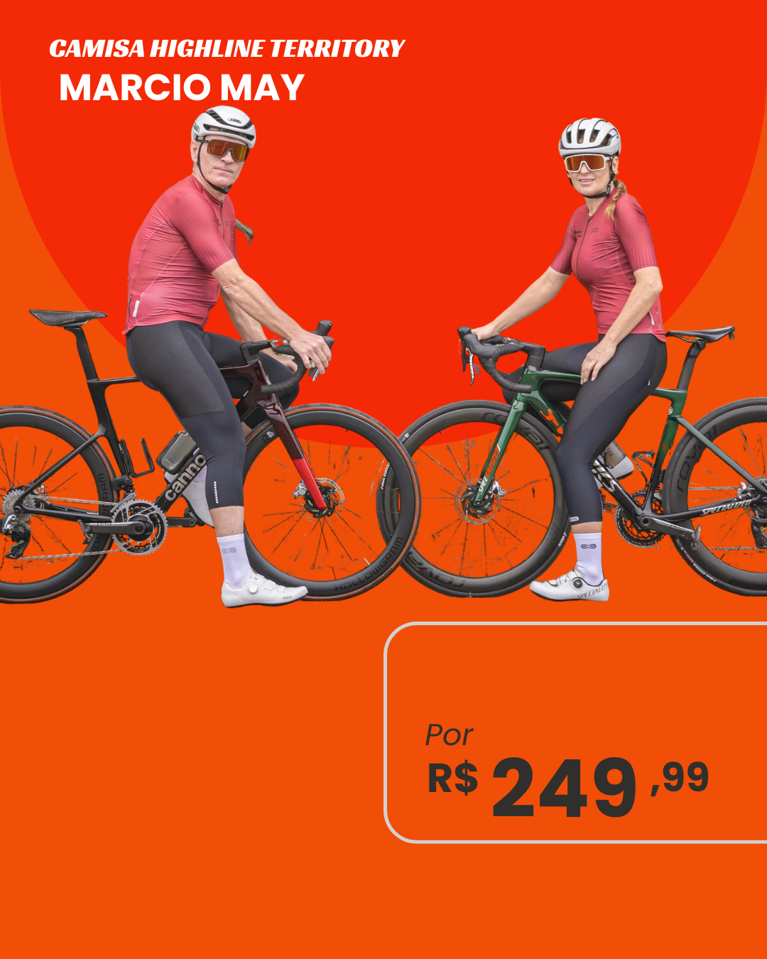 Camisa de Ciclismo Marcio May Highline Territory Vermelho Vinho - masculino e feminino