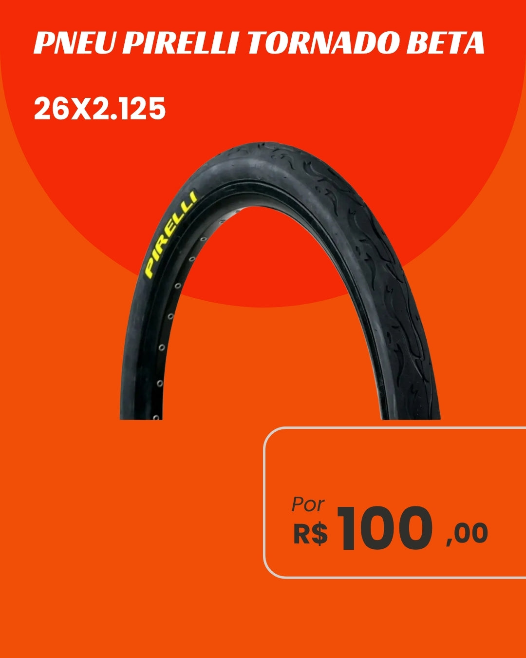 Pneu Pirelli Tornado Beta 26x2.125 - Performance Urbana e Estilo