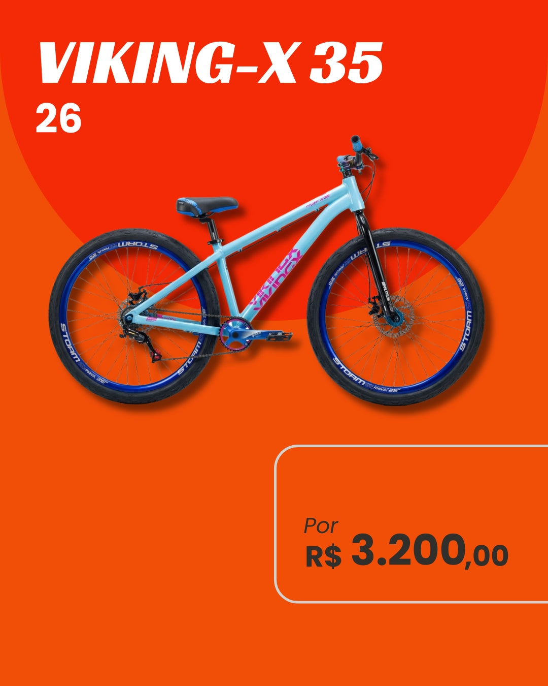 Bicicleta Viking-X Tuff 35 Aro 26 Storm