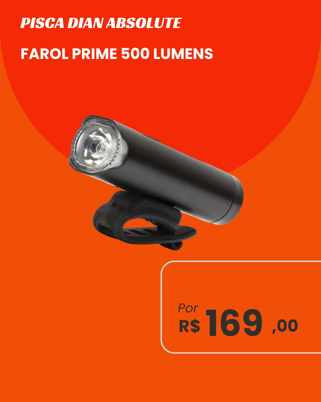 Farol Absolute Prime 500 Lumens - Potência e Durabilidade em Alumínio