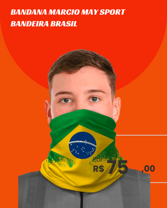 Bandana de Ciclismo Márcio May Brasil - Proteção UV 50+ Premium