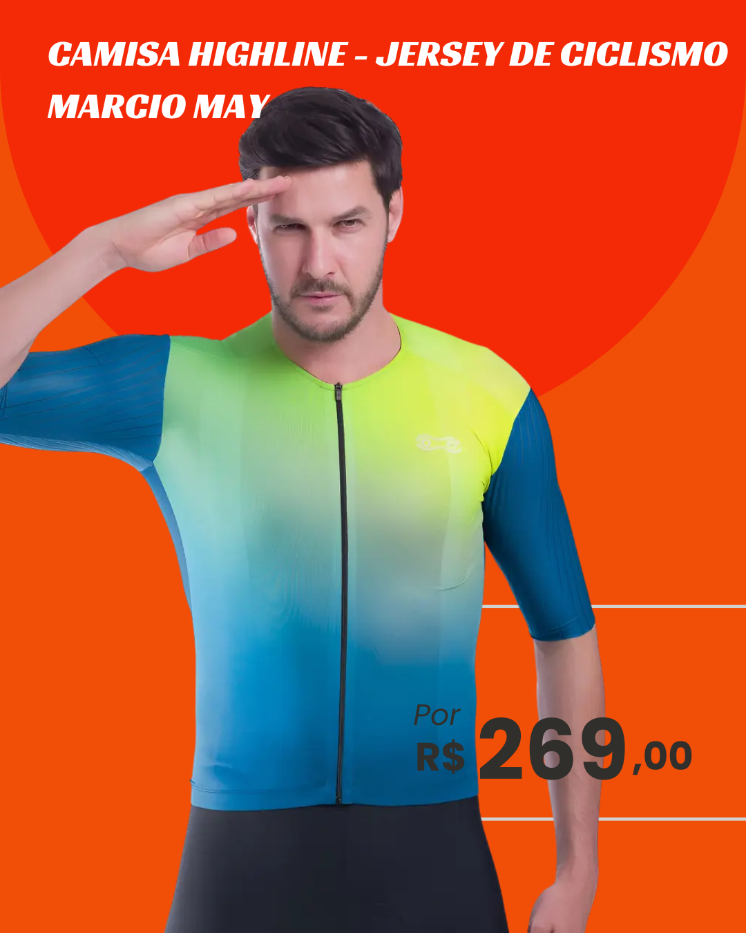 Camisa de Ciclismo Márcio May Highline - Estilo Minimalista e Proteção UV