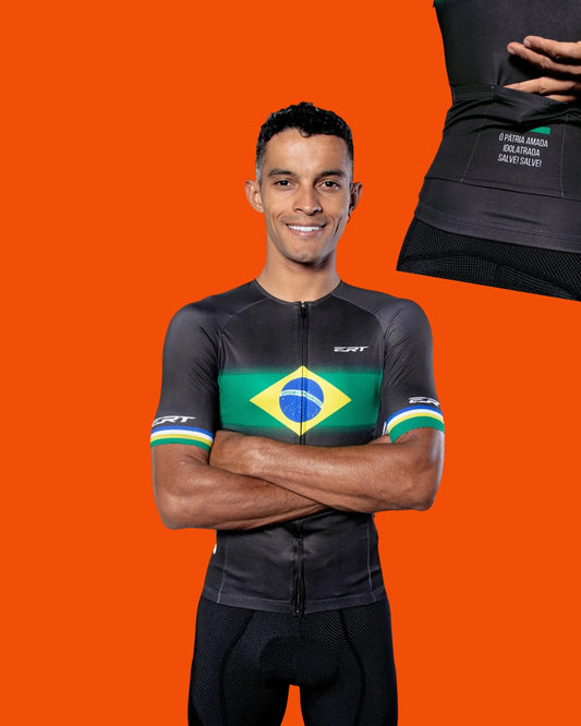 Camisa de Ciclismo ERT Cycle New Elite Campeão Brasileiro Manga Curta