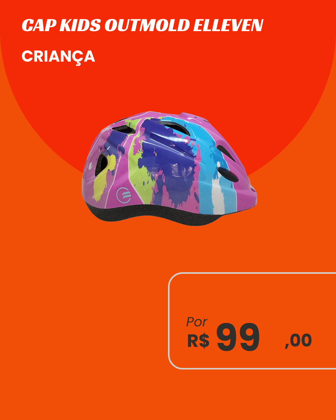 Capacete Kids Outmold Elleven Infantil - Colorido e Proteção Essencial