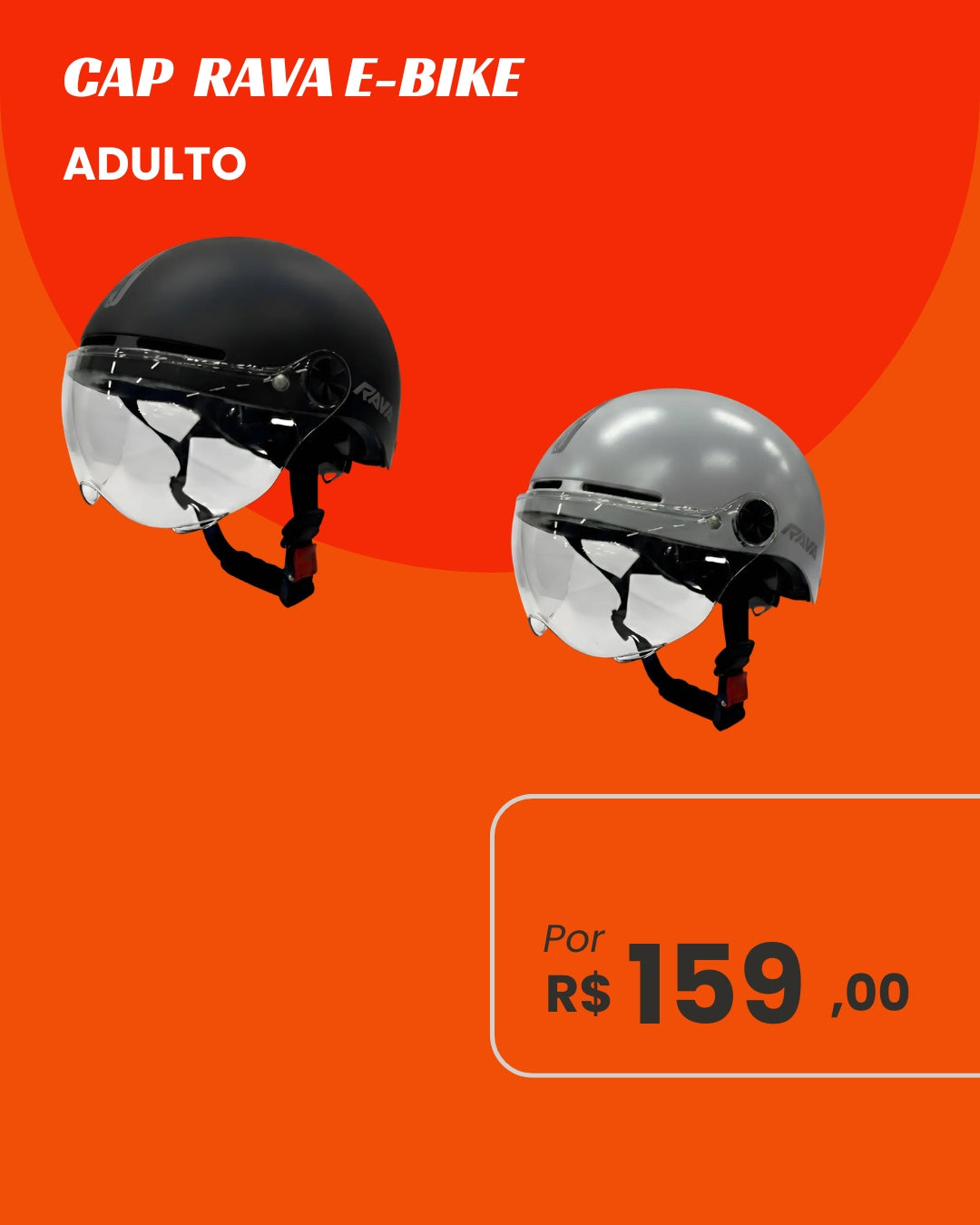 Capacete Rava E-Bike Adulto - Com Viseira Integrada e Design Urbano