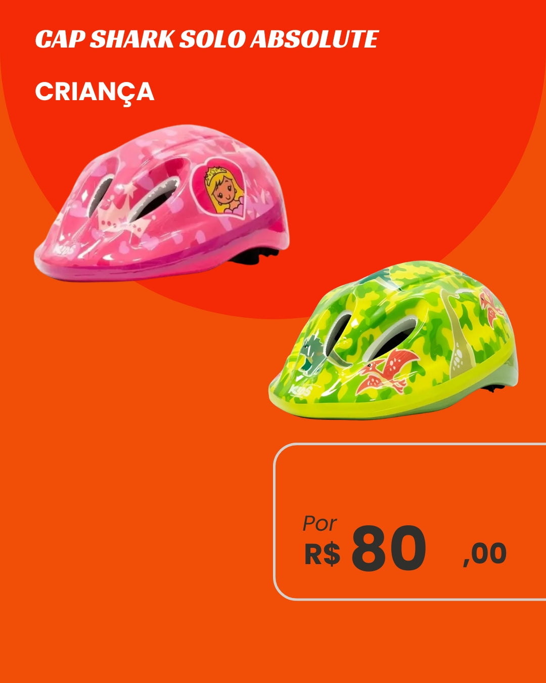 Capacete Absolute Shark Infantil - Proteção MTB para Pequenos Ciclistas