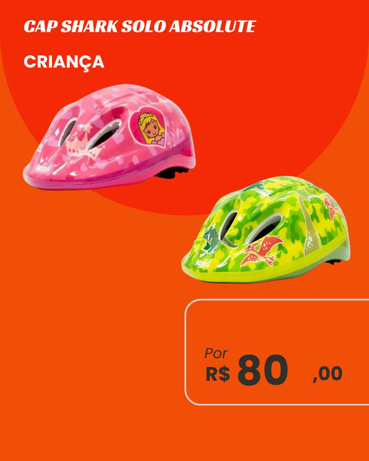 Capacete Absolute Shark Infantil - Proteção MTB para Pequenos Ciclistas