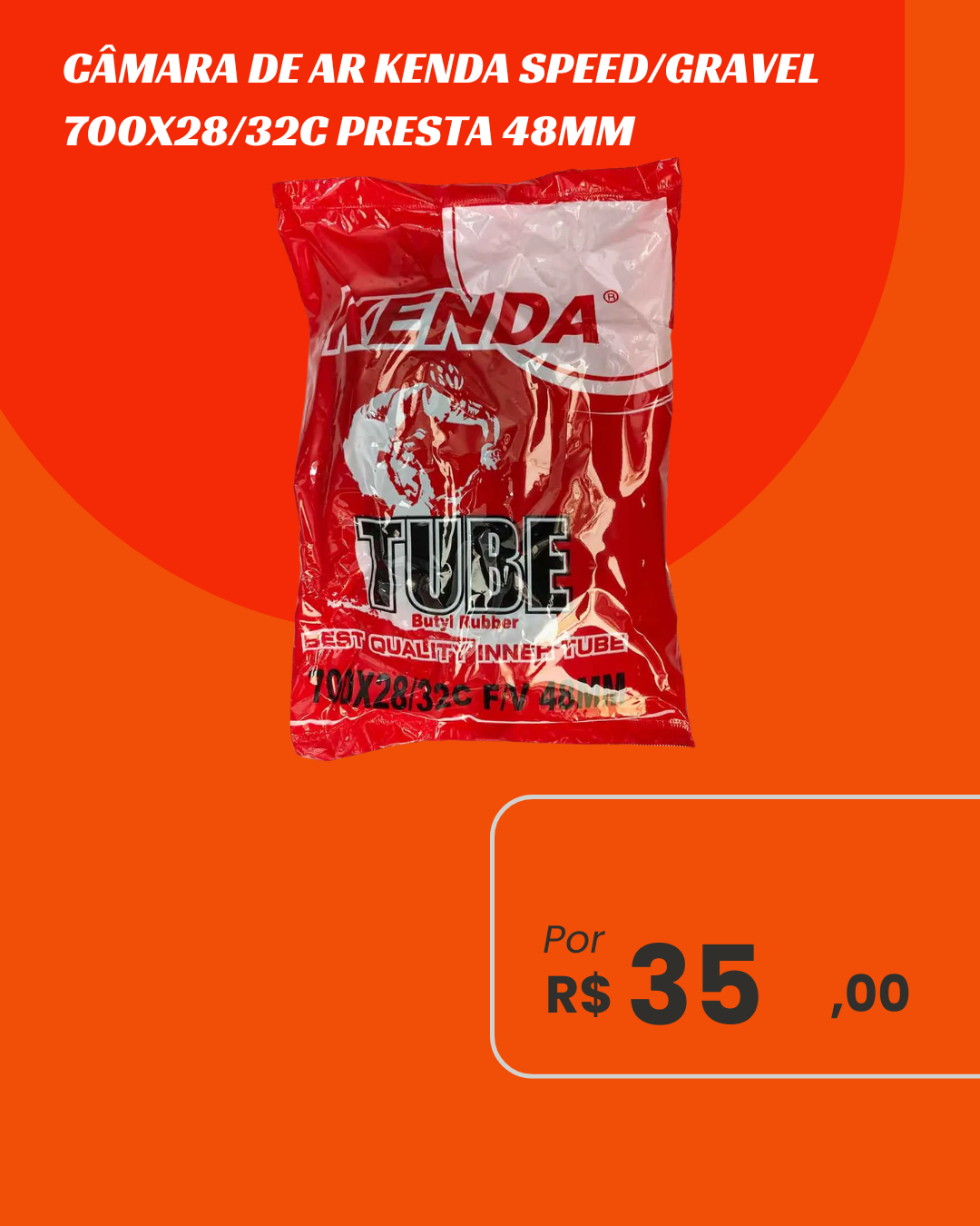 Câmara de Ar Speed / Urbana 700x28/32c Kenda Válvula Presta 48mm