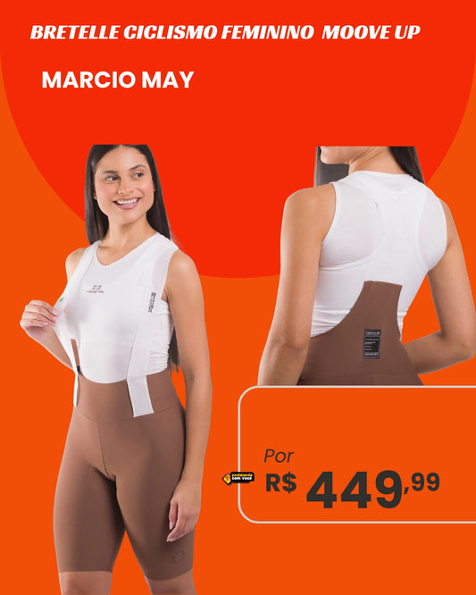 Bretelle de Ciclismo Feminino Marcio May Moove Up - frente e costas