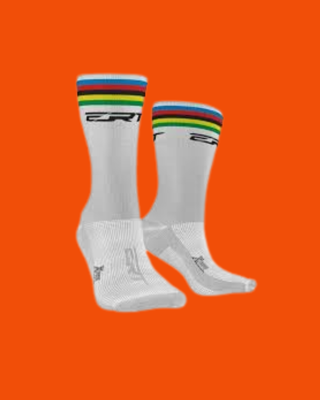 Meia de Ciclismo ERT Total Campeão Mundial Branca - Par lateral