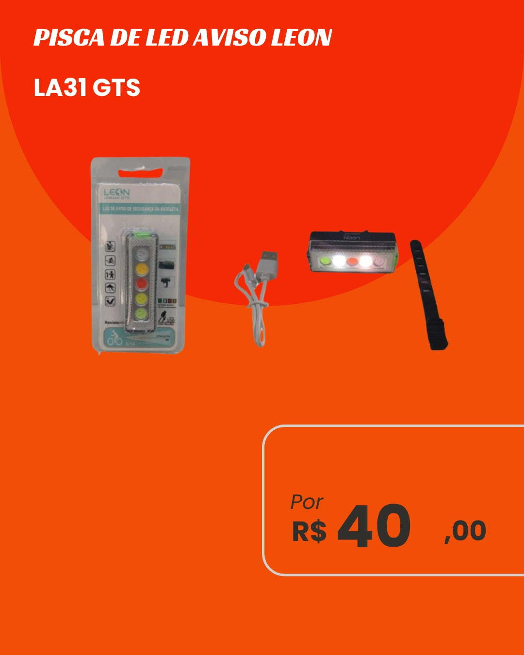 Pisca de LED Aviso Leon LA31 GTS - Sinalização Multicolorida USB
