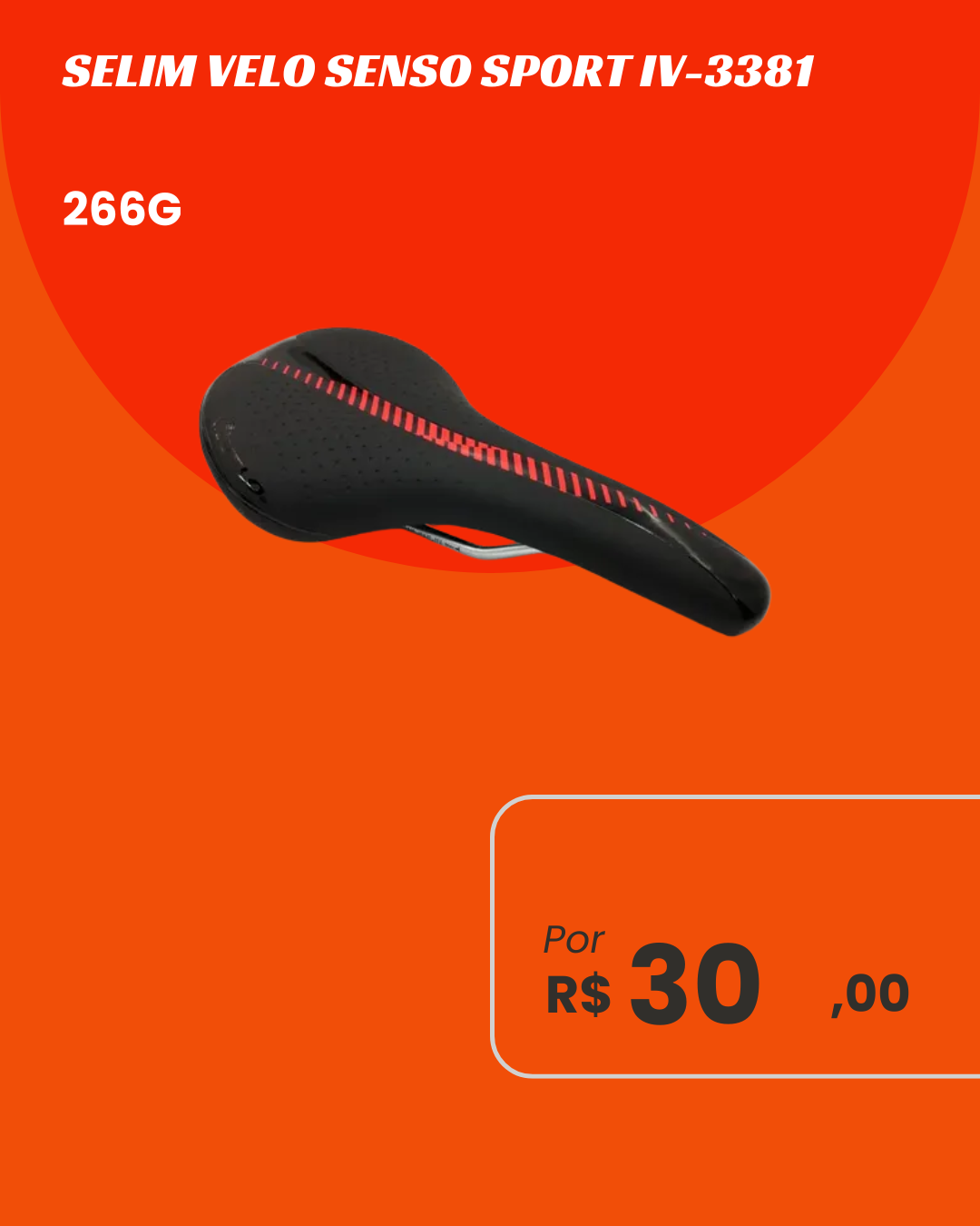 Selim Velo Senso Performance - Ultra Leve 266g Ergonomia