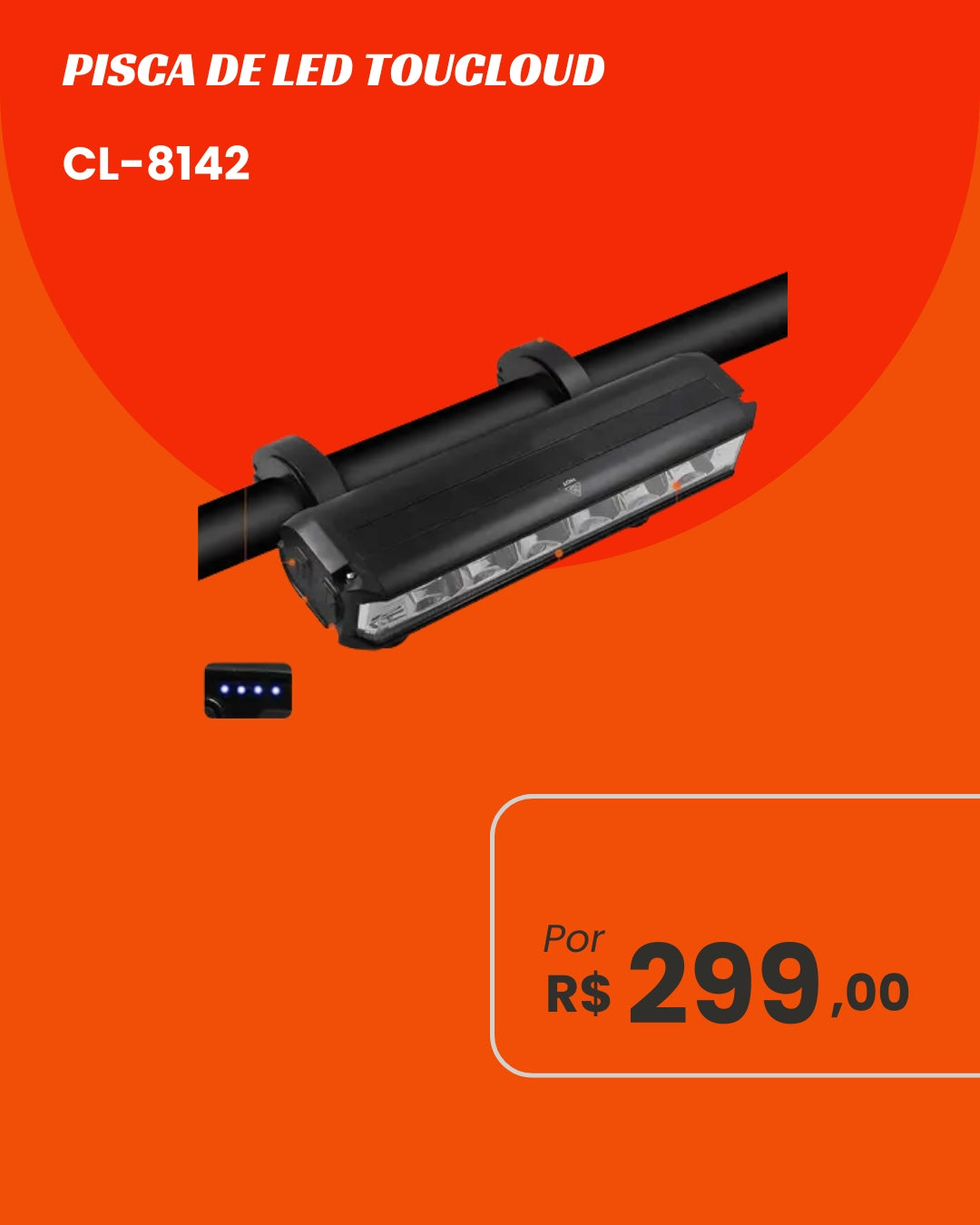 Farol de LED Toucloud CL-8142 - Barra de Luz Profissional e Indicador de Carga