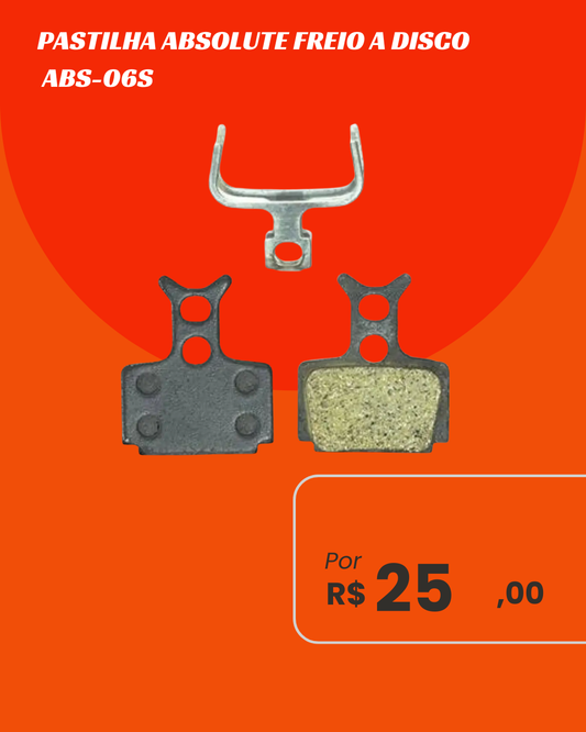 Pastilha de Freio a Disco Absolute ABS-06S Padrão Shimano Deore / SLX / XT