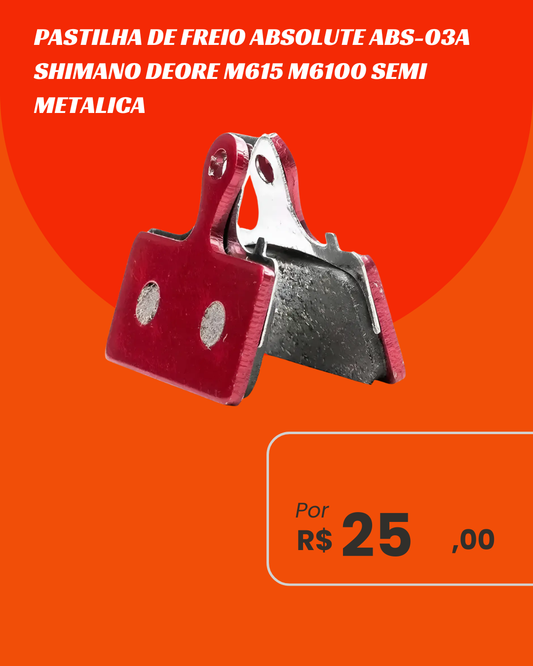 Pastilha de Freio a Disco Absolute ABS-03A Padrão Shimano Deore M615 M6100