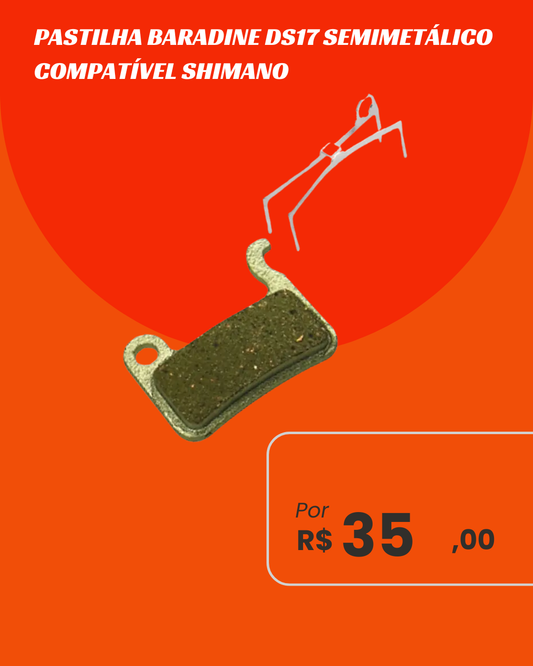 Pastilha de Freio a Disco Semimetálico Baradine DS17 Padrão Shimano