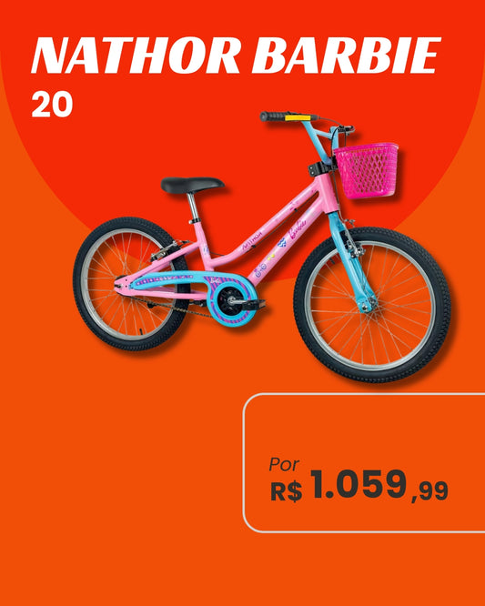 Bicicleta Nathor Barbie Aro 20 Infantil Feminina