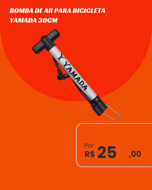 Bomba de Ar Portátil para Bicicleta Yamada 30cm Tipo Pump
