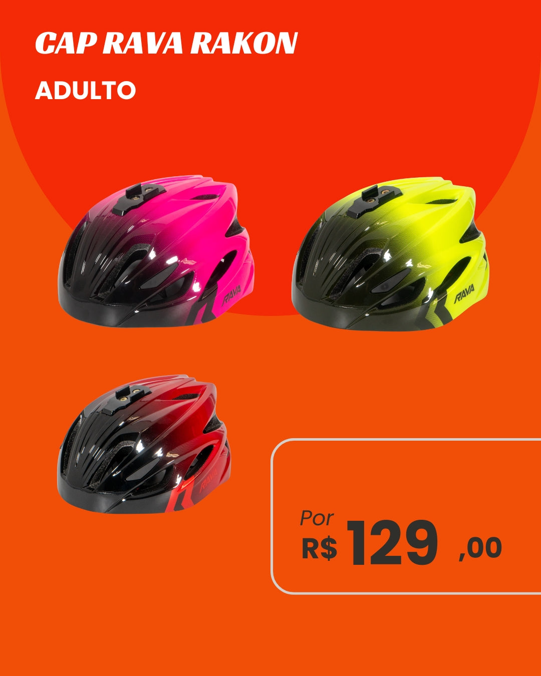 Capacete Rava Rakon Adulto - Degrâdê Premium e Suporte Integrado