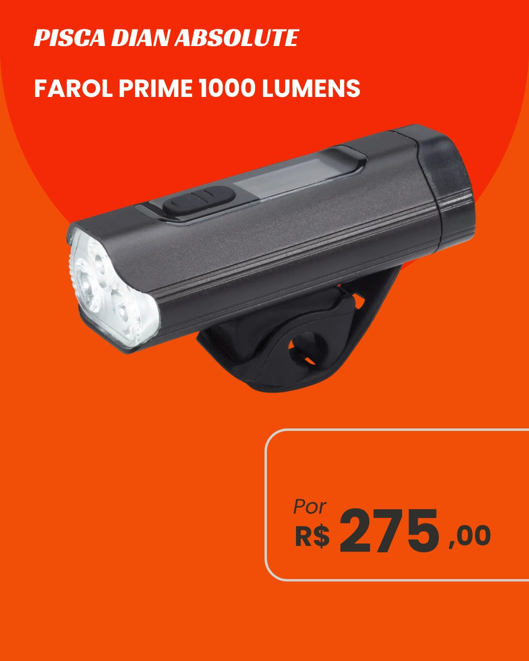 Farol Absolute Prime 1000 Lumens - Potência Profissional e Power Bank