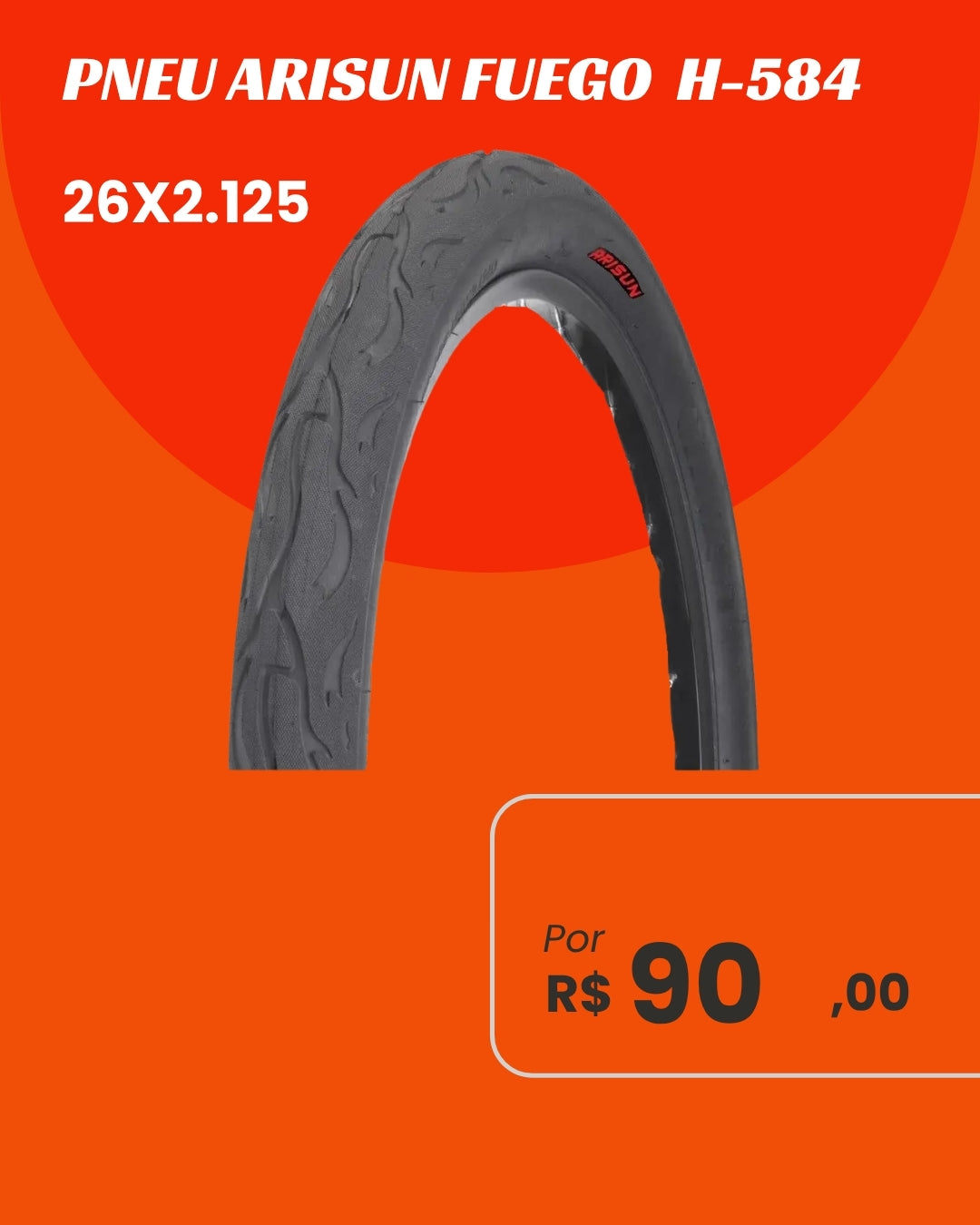Pneu Arisun Fuego H-584 26x2.125 - Performance e Estabilidade