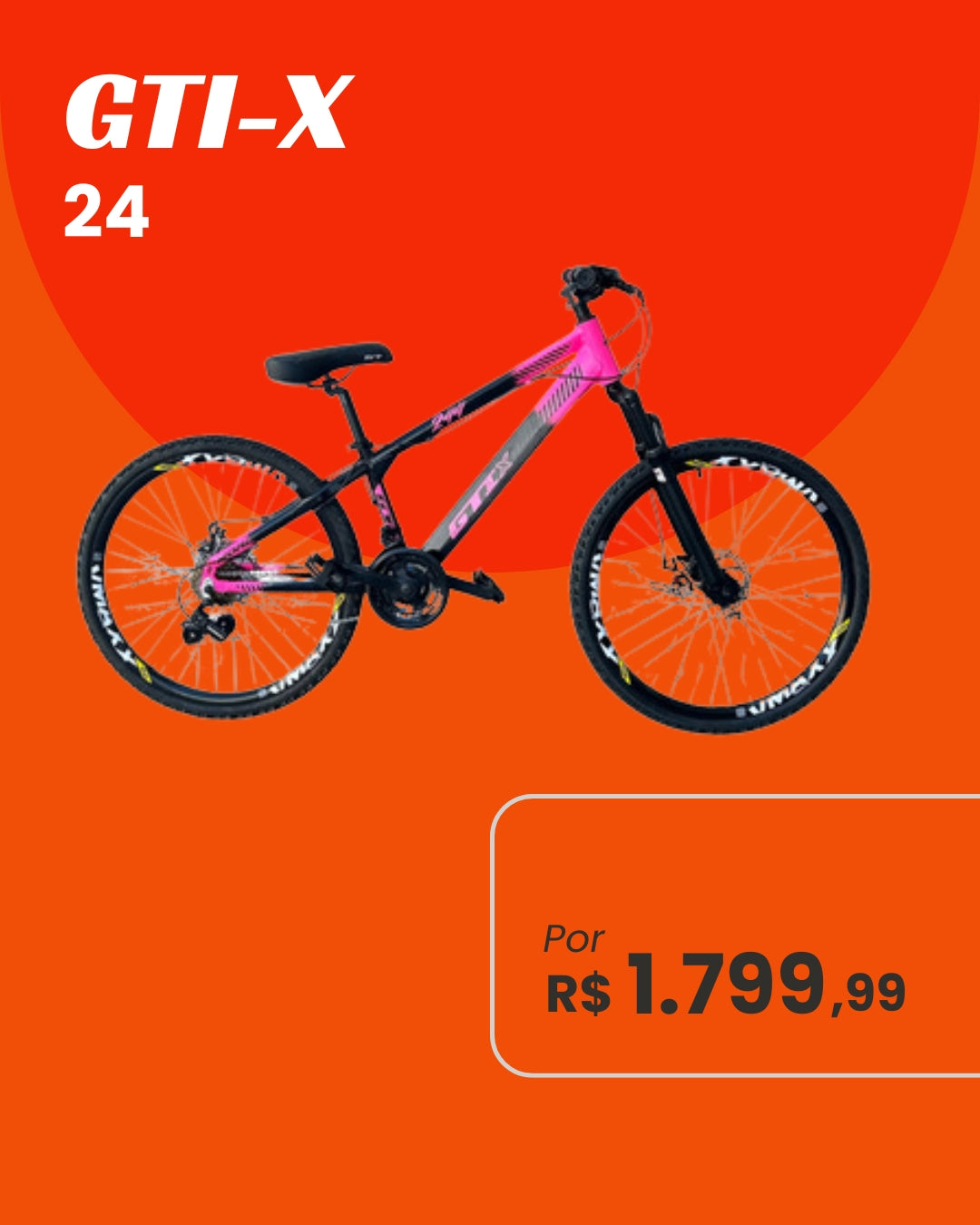 Bicicleta GTIX Aro 24 21V Freio a Disco