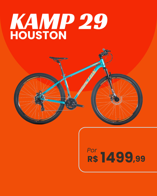 Bicicleta MTB Aro 29 Houston Kamp Alumínio 21V Câmbios Shimano