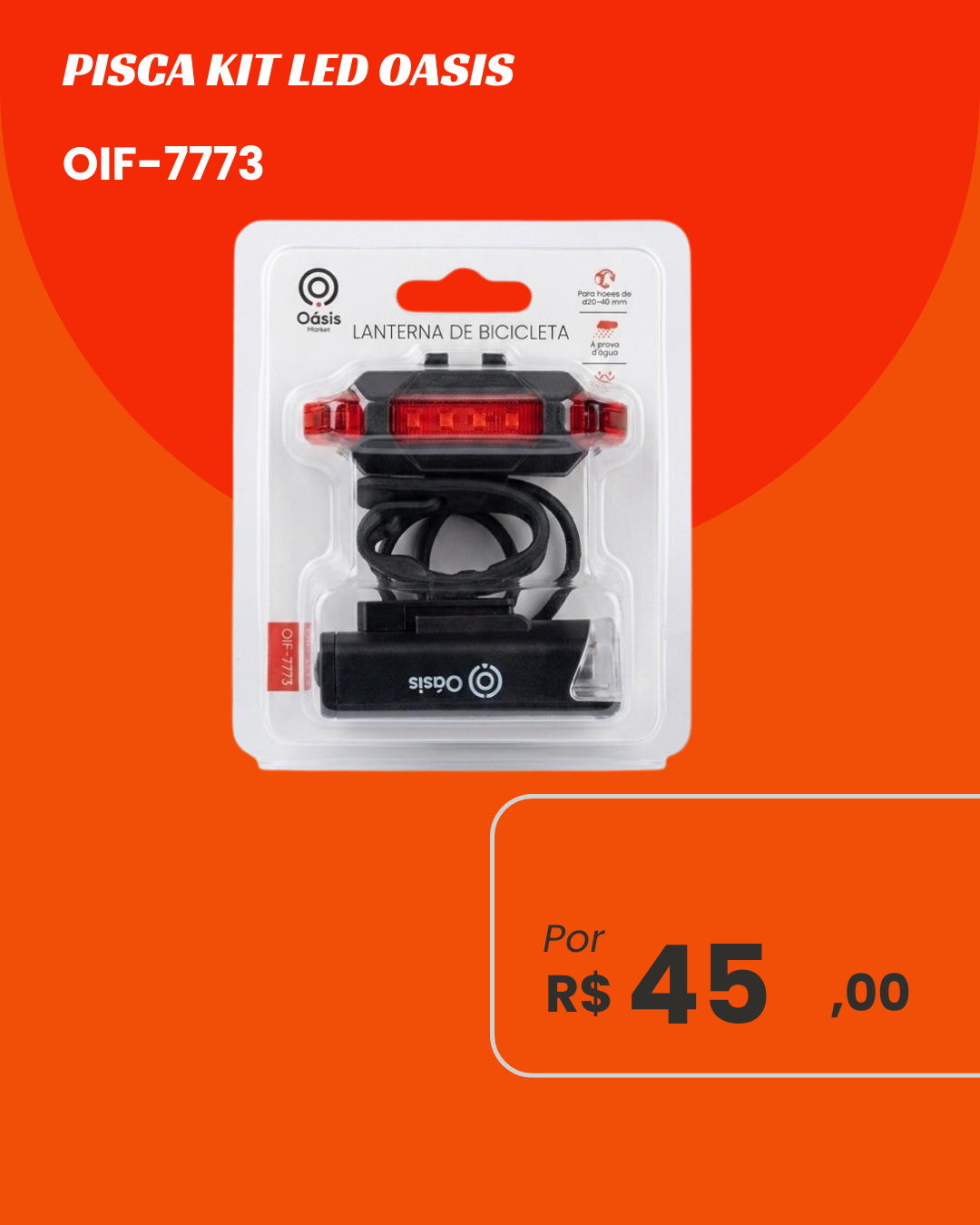 Sinalizador Traseiro LED Oasis de Segurança para Ciclismo