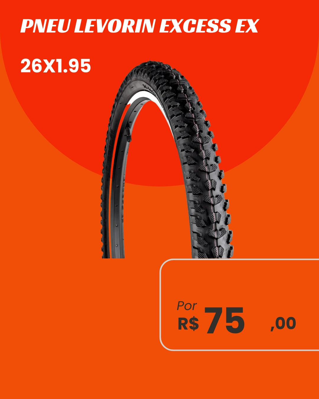 Pneu Levorin Excess EX 26x1.95 - Tração e Durabilidade