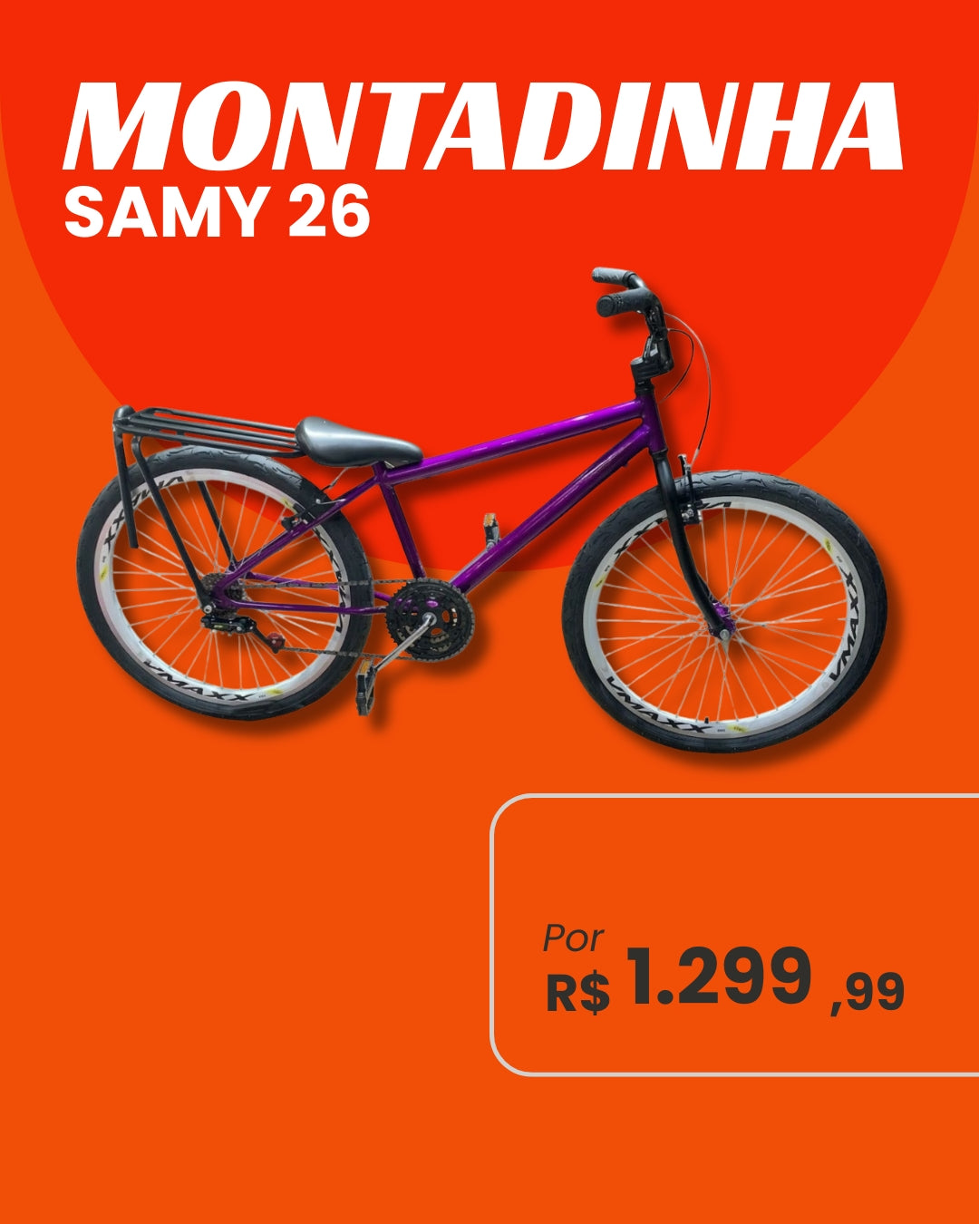 Bicicleta Samy Montadinha Aro 26 com Bagageiro