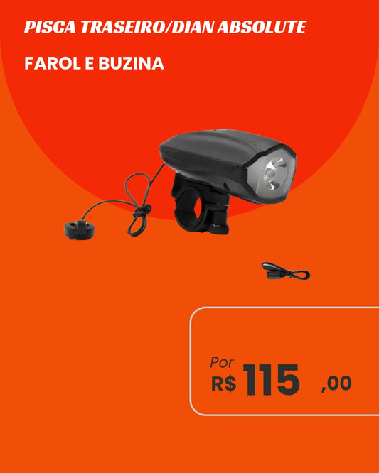 Farol Dianteiro LED com Buzina Integrada - Segurança e Visibilidade Total
