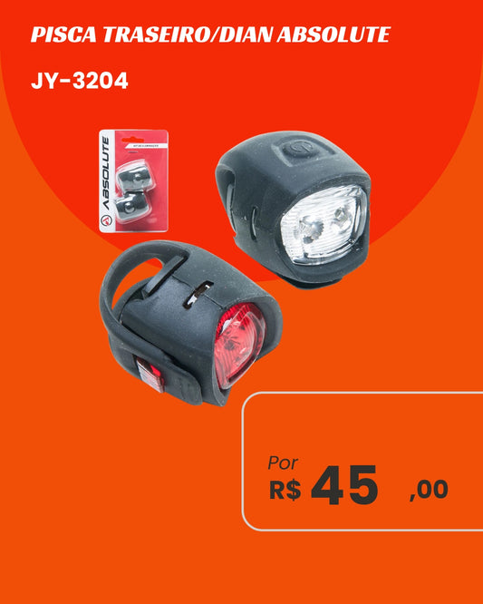 Pisca Traseiro Absolute LED Slim JY-3204 - Design Aerodinâmico e Alta Visibilidade