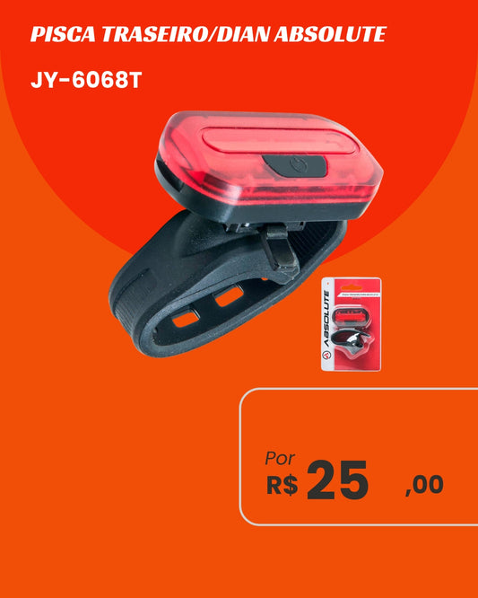Pisca Traseiro Absolute USB JY-6068T - Segurança Máxima pelo Menor Preço