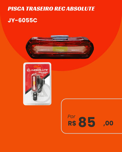 Pisca Traseiro Recarregável Absolute JY-6055C - Segurança e Visibilidade