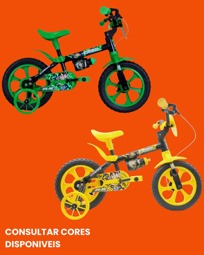 Bicicleta Cairu Play Kids Aro 12 Infantil Unissex com Rodinhas Várias Cores