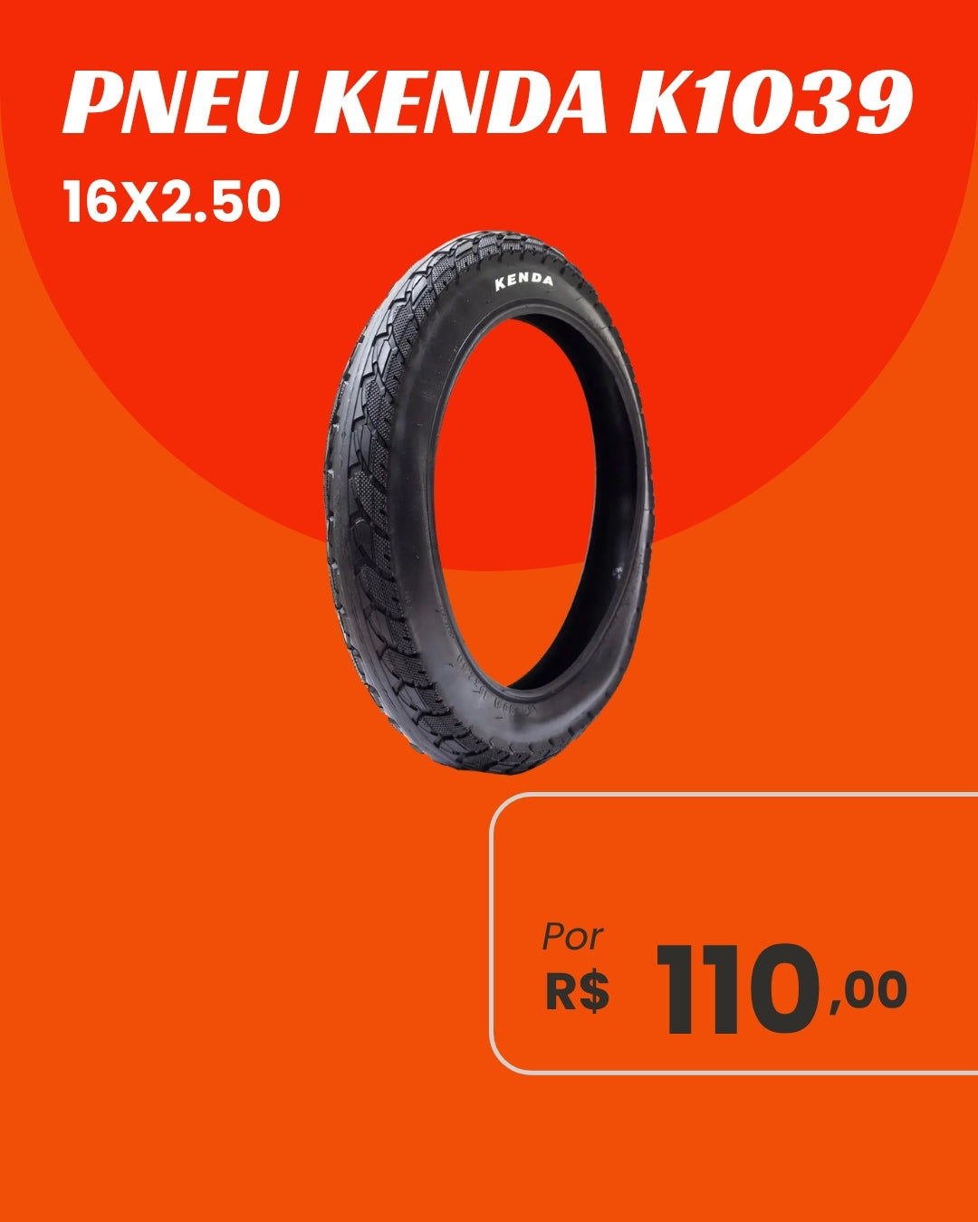 Pneu Kenda K1039 16x2.50 - Alta Performance e Aderência
