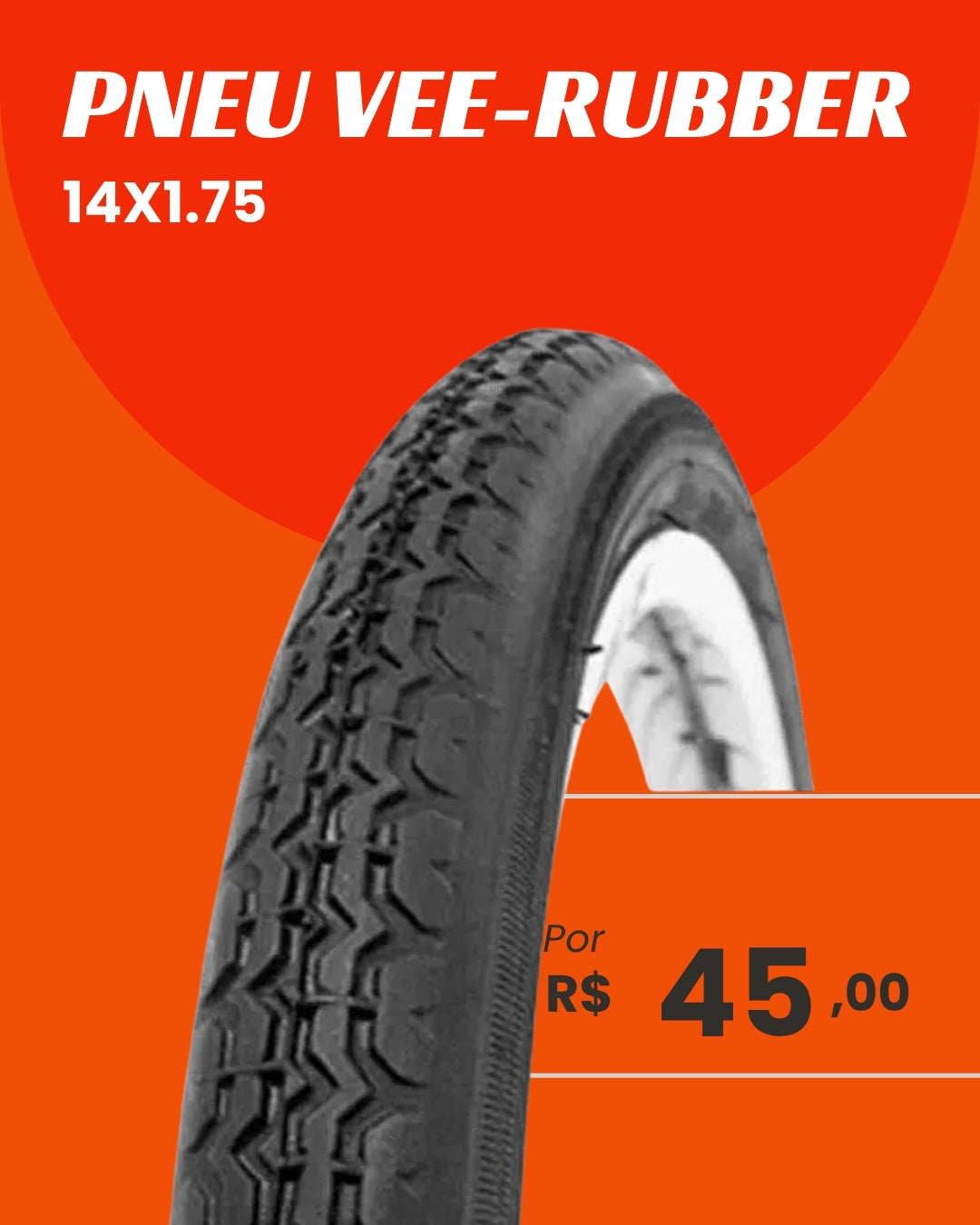 Pneu Vee Rubber 14x1.75 - Qualidade e Segurança para Bicicleta Infantil