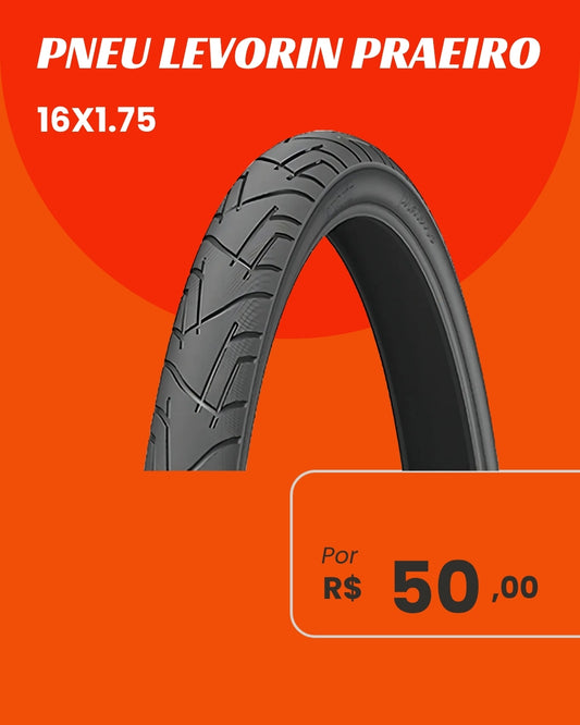 Pneu Levorin Praeiro 16x1.75 - Durabilidade e Conforto para o Dia a Dia