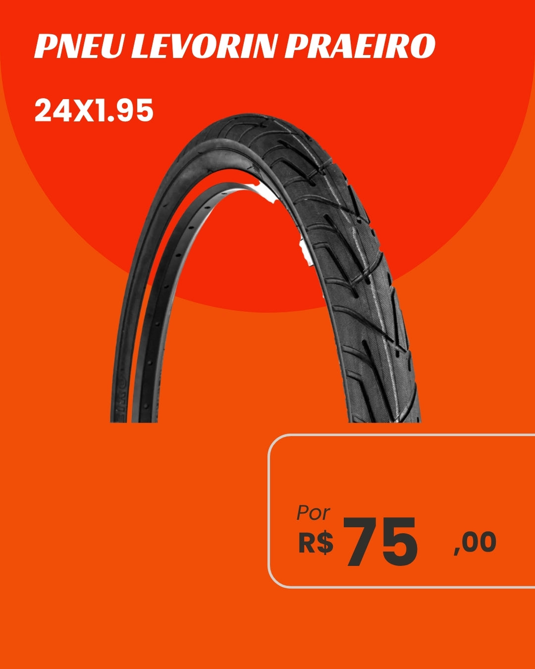 Pneu Levorin Praeiro 24x1.75 - Durabilidade e Conforto para o Dia a Dia